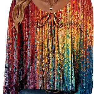Abstract Multicolor Women's Top